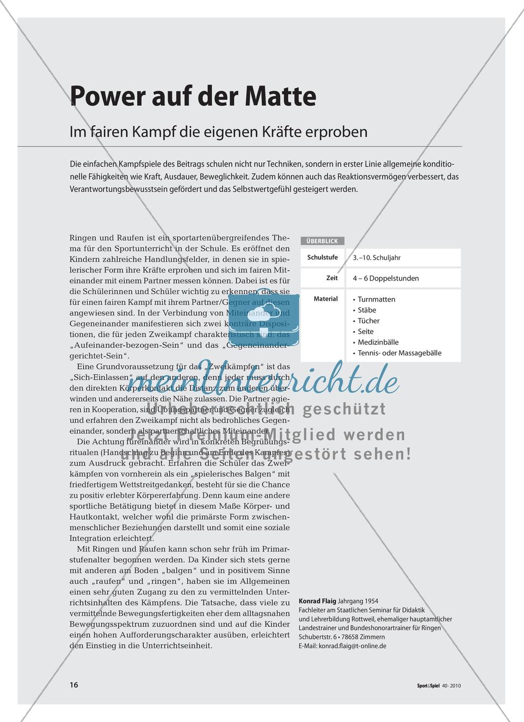 Power auf der Matte - Im fairen Kampf die eigenen Kräfte erproben Preview 1