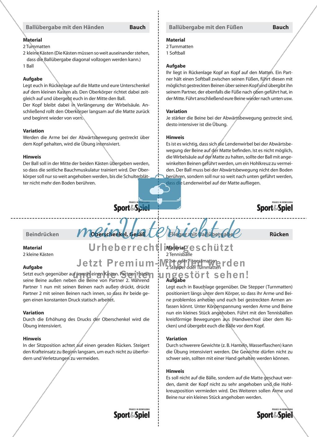 Karteikarten zu den Artikeln