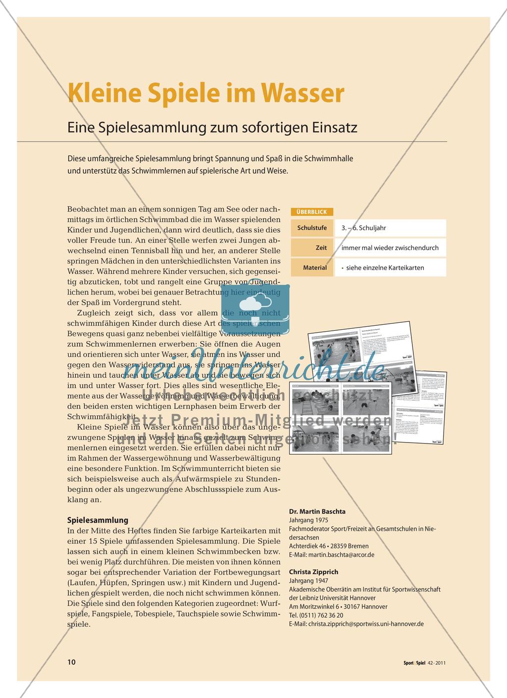 Kleine Spiele im Wasser - Eine Spielesammlung zum sofortigen Einsatz Preview 1