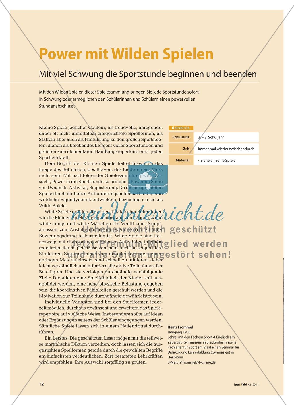 Power mit Wilden Spielen - Mit viel Schwung die Sportstunde beginnen und beenden Preview 1