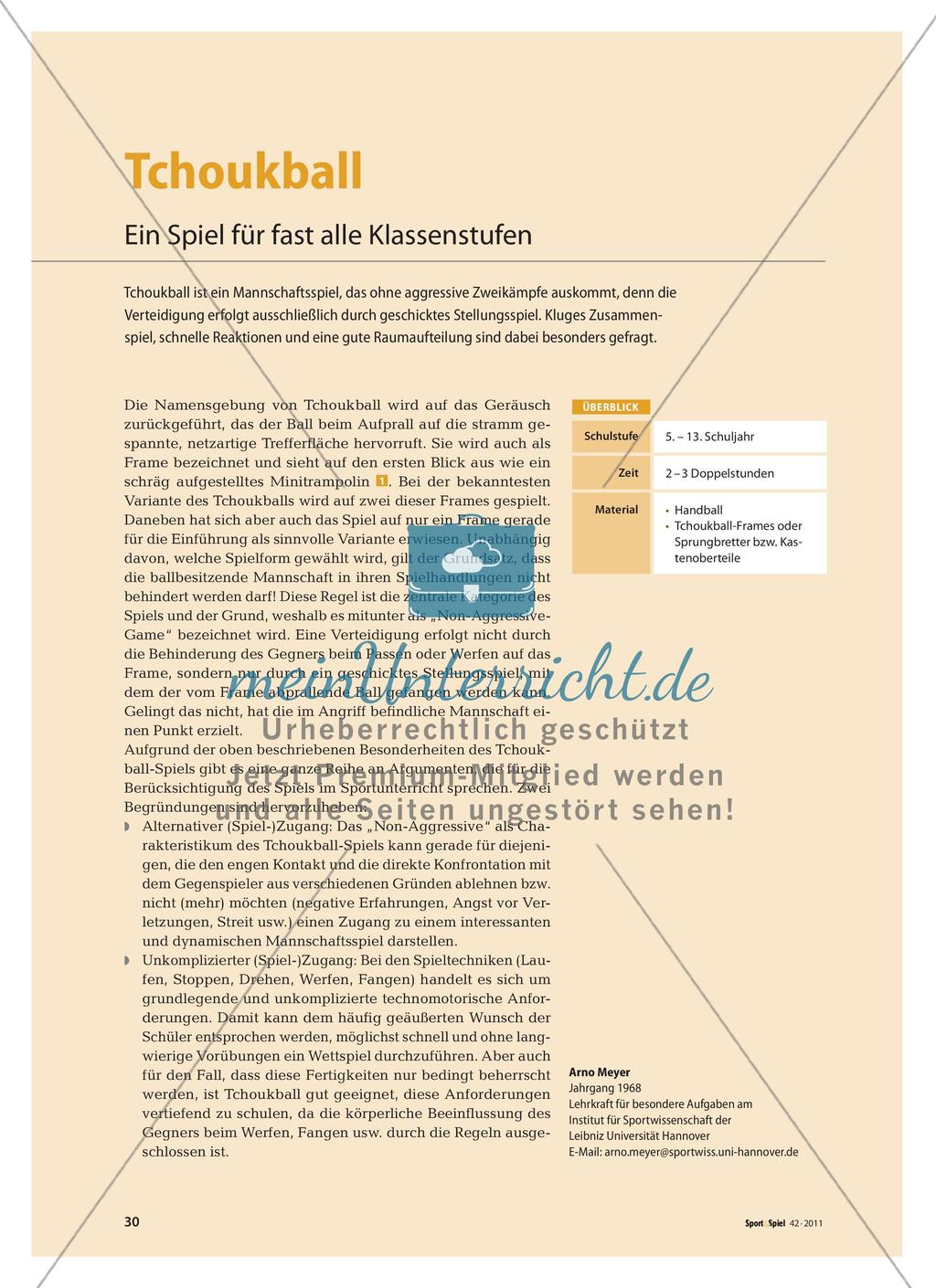 Tchoukball - Ein Spiel für fast alle Klassenstufen Preview 1