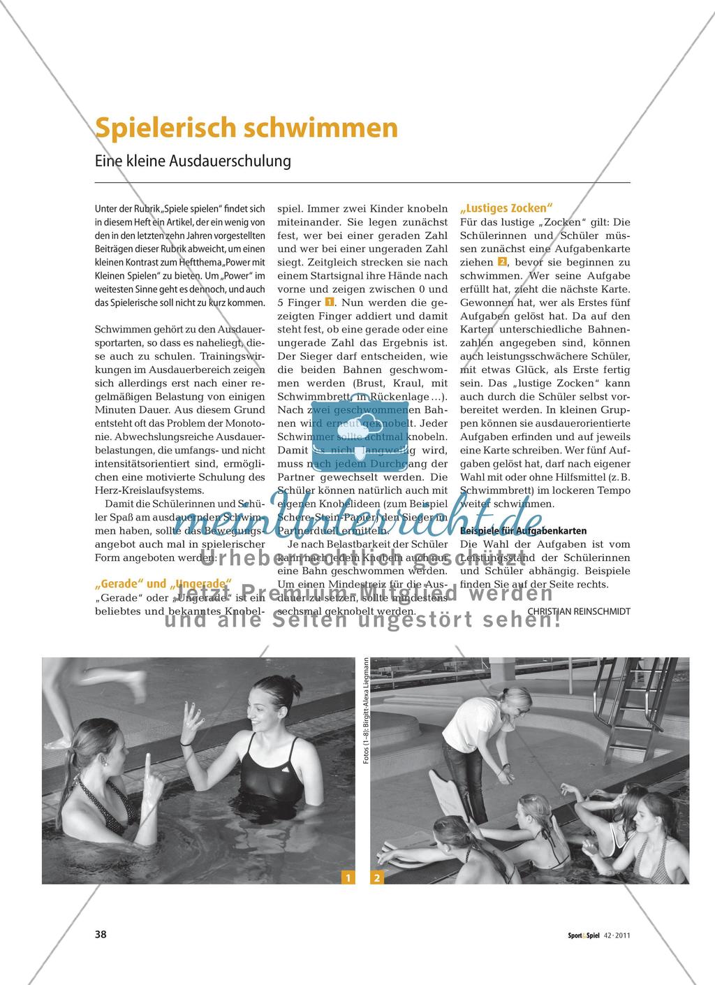 Spielerisch schwimmen - Eine kleine Ausdauerschulung Preview 1