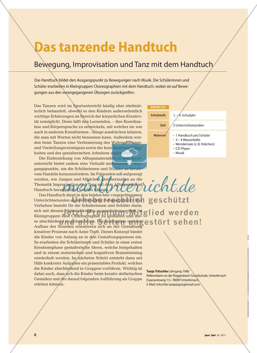 Das tanzende Handtuch - Bewegung, Improvisation und Tanz mit dem Handtuch Preview 1