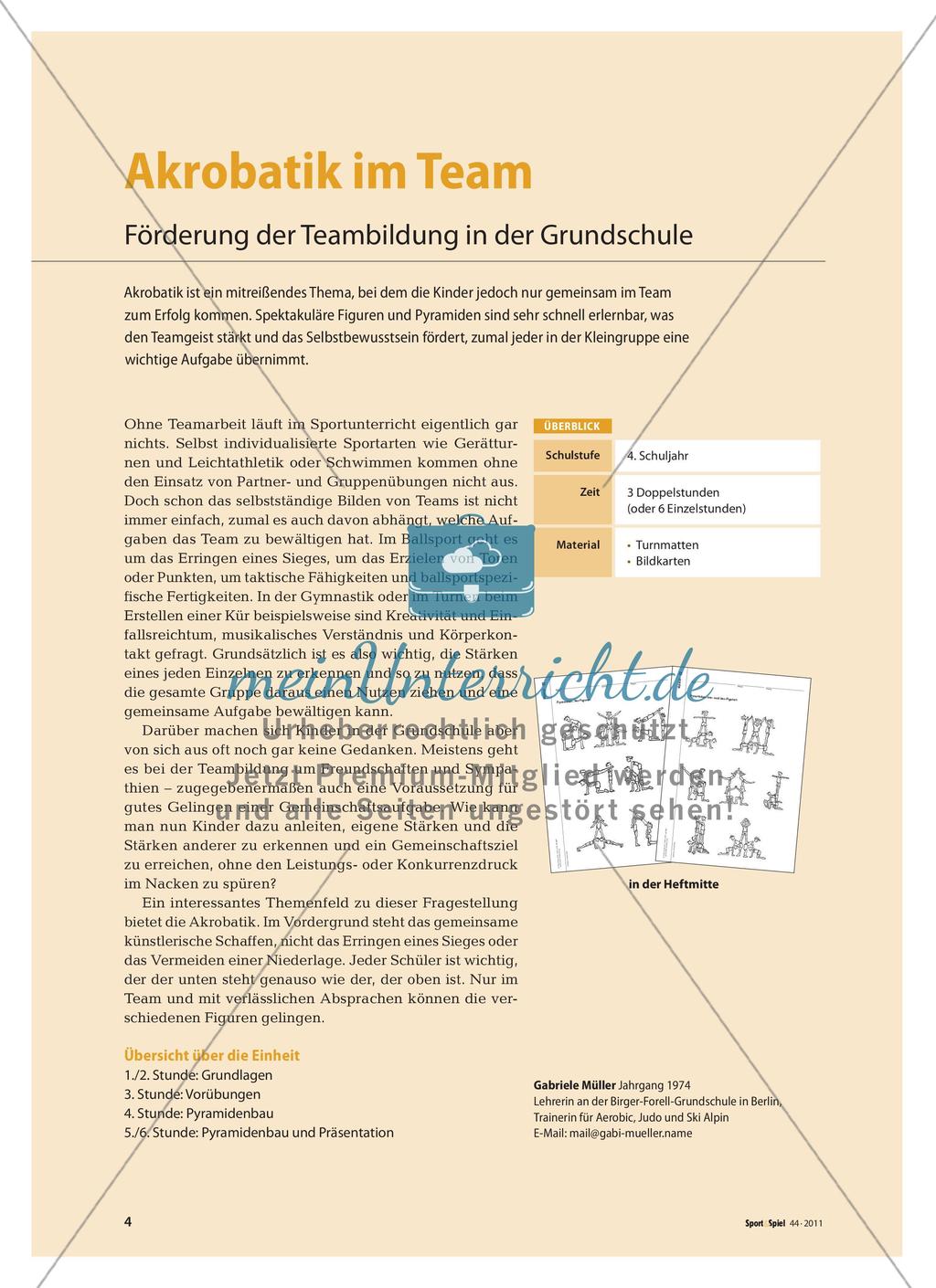 Akrobatik im Team - Förderung der Teambildung in der Grundschule Preview 1