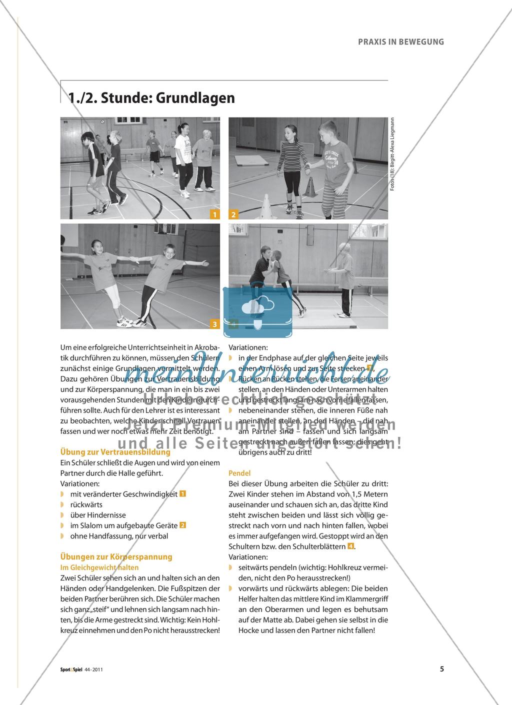 Akrobatik im Team - Förderung der Teambildung in der Grundschule Preview 2