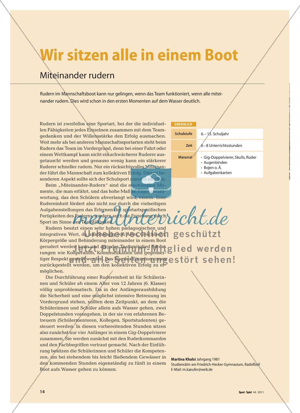 Wir sitzen alle in einem Boot - Miteinander rudern Preview 1