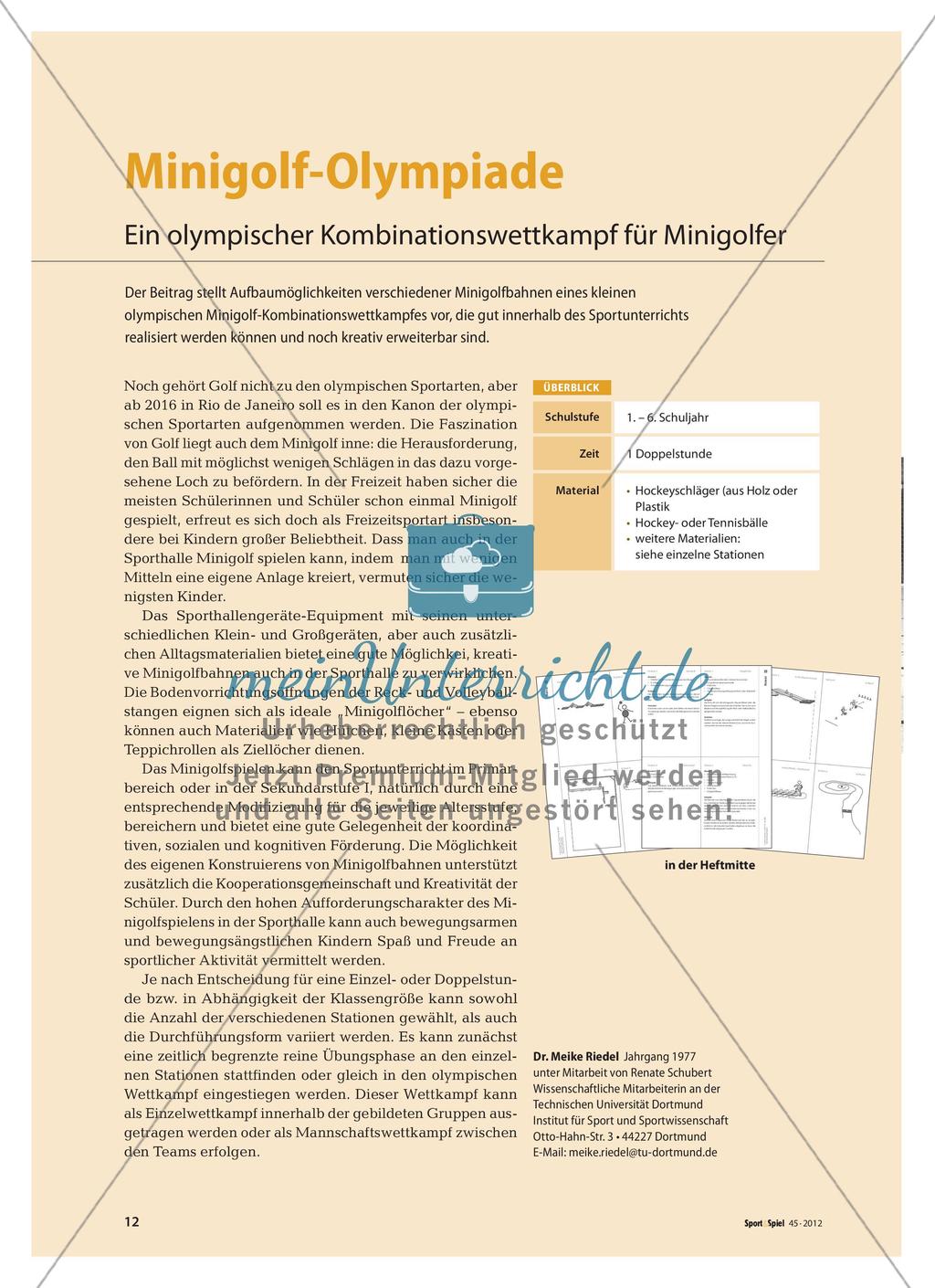 Minigolf-Olympiade - Ein olympischer Kombinationswettkampf für Minigolfer Preview 1