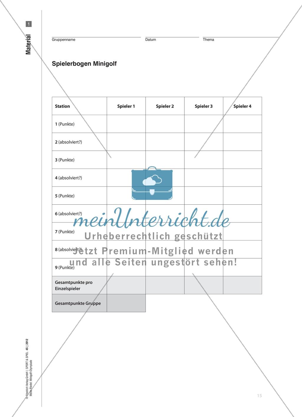 Minigolf-Olympiade - Ein olympischer Kombinationswettkampf für Minigolfer Preview 4