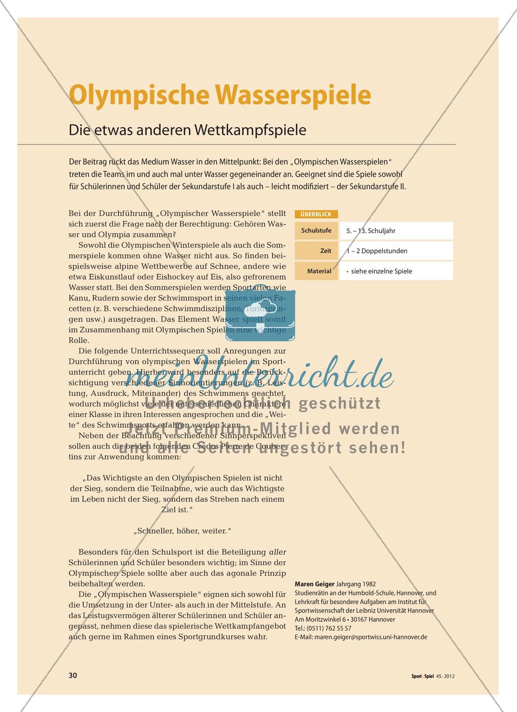 Olympische Wasserspiele - Die etwas anderen Wettkampfspiele Preview 1