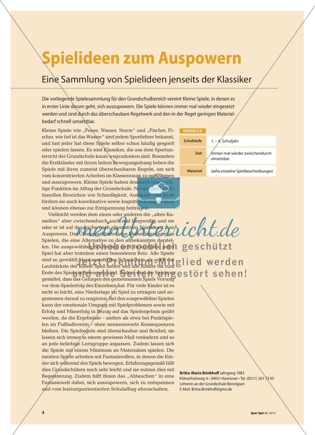 Spielideen zum Auspowern - Eine Sammlung von Spielideen jenseits der Klassiker Preview 1