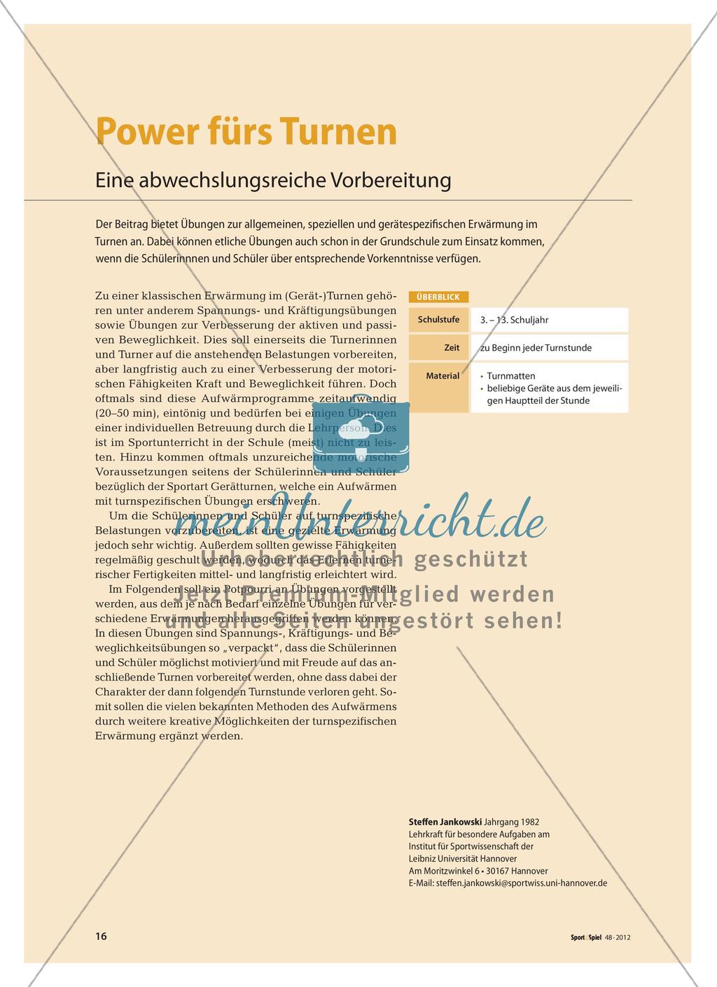 Power fürs Turnen - Eine abwechslungsreiche Vorbereitung Preview 1