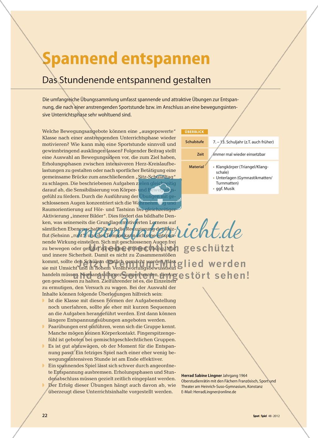 Spannend entspannen - Das Stundenende entspannend gestalten Preview 1