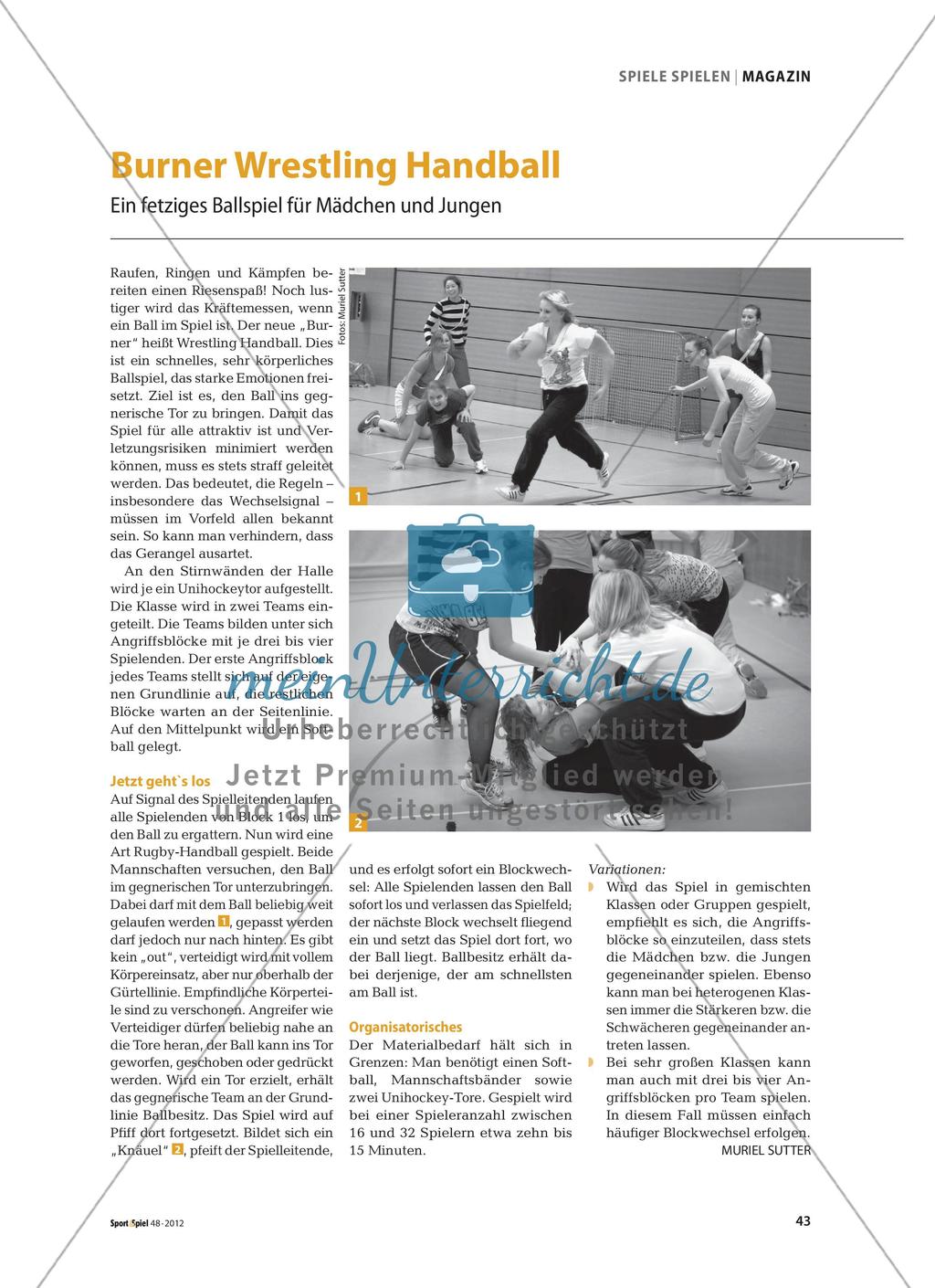 Burner Wrestling Handball - Ein fetziges Ballspiel für Mädchen und Jungen Preview 1