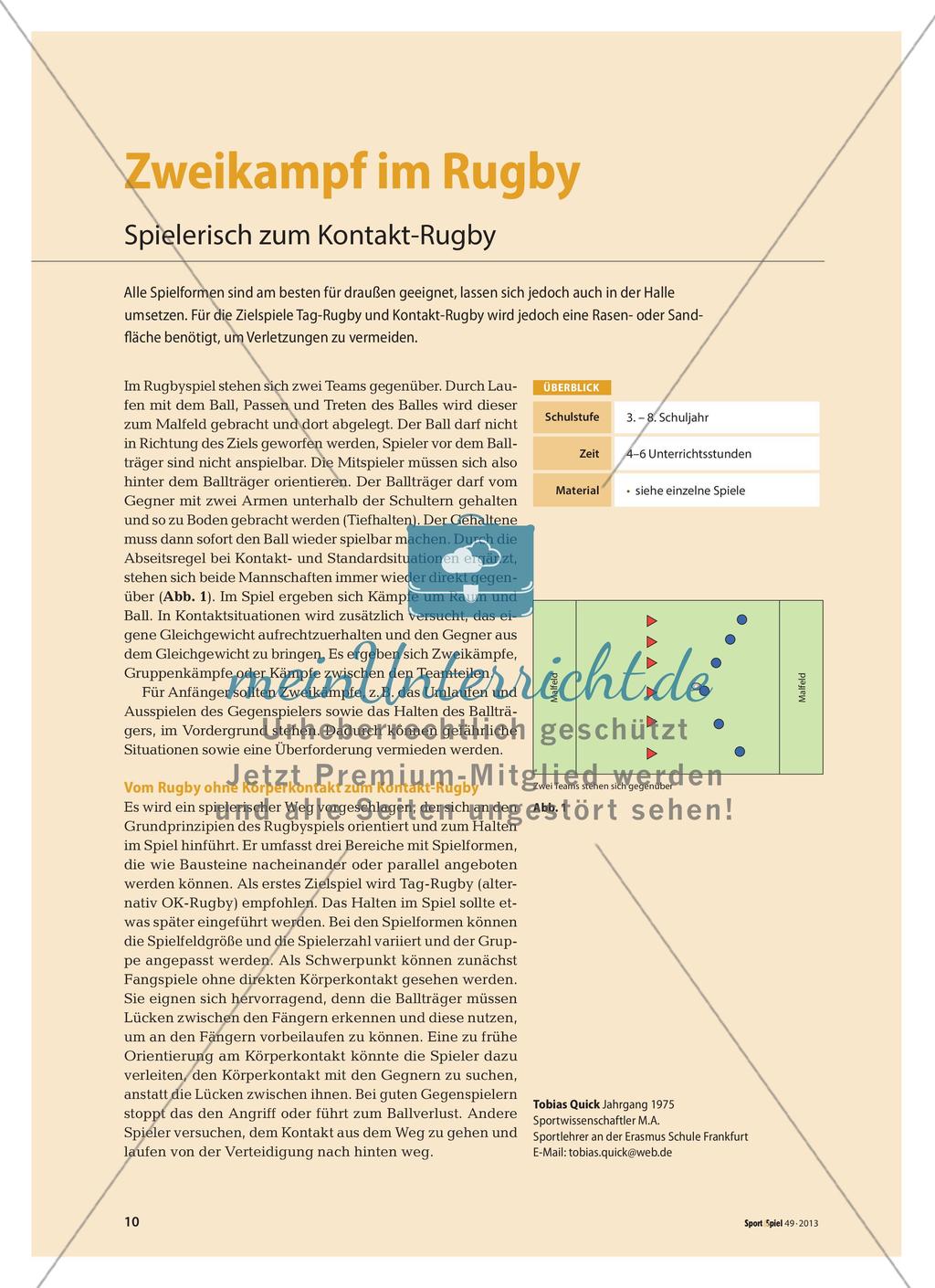Zweikampf im Rugby - Spielerisch zum Kontakt-Rugby Preview 1