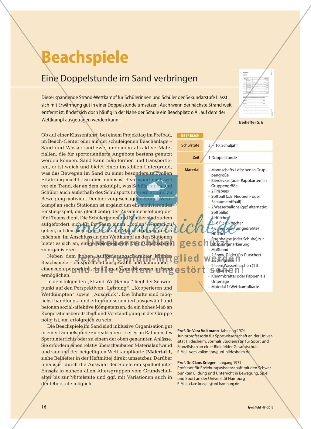 Beachspiele - Eine Doppelstunde im Sand verbringen Preview 1