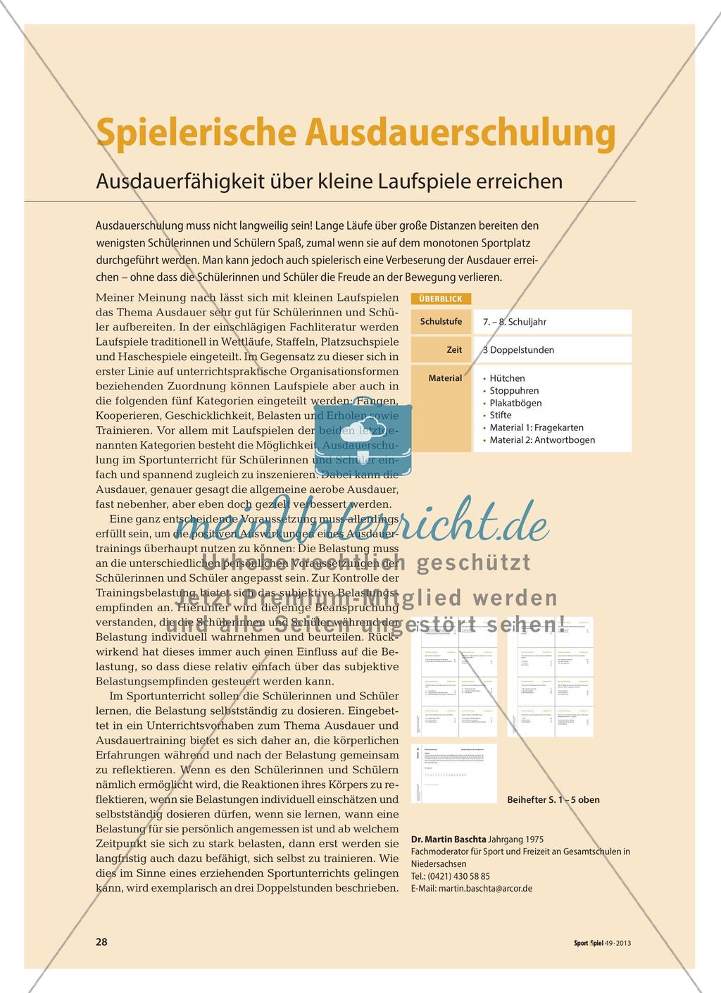 Spielerische Ausdauerschulung - Ausdauerfähigkeit über kleine Laufspiele erreichen Preview 1