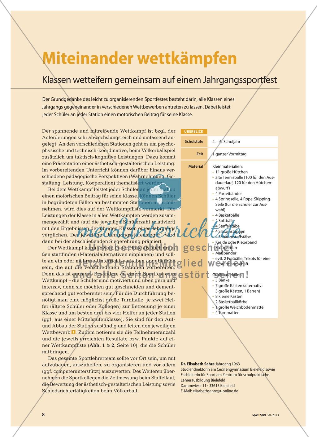 Miteinander wettkämpfen - Klassen wetteifern gemeinsam auf einem Jahrgangssportfest Preview 1