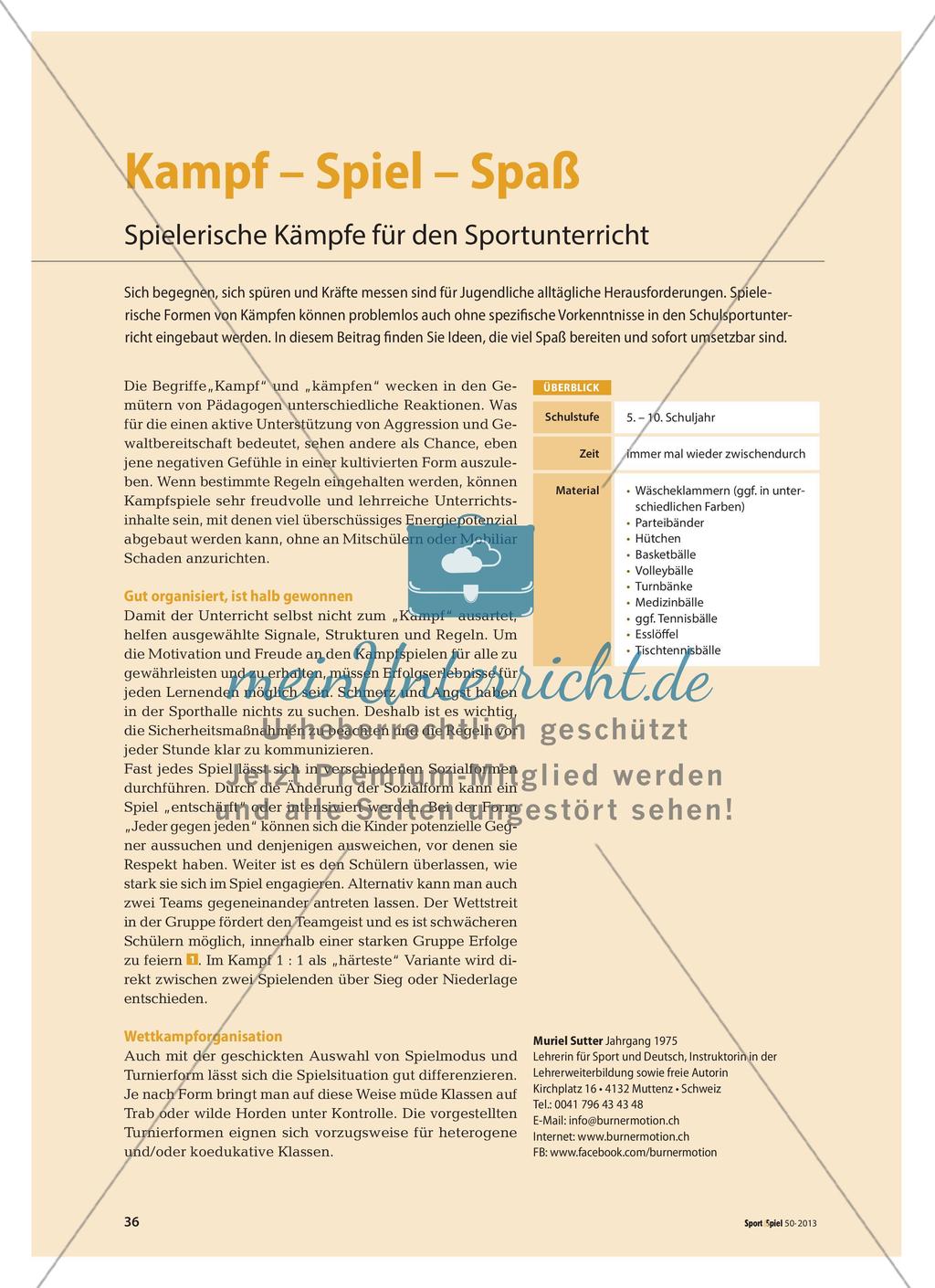 Kampf – Spiel – Spaß: Spielerische Kämpfe für den Sportunterricht Preview 1