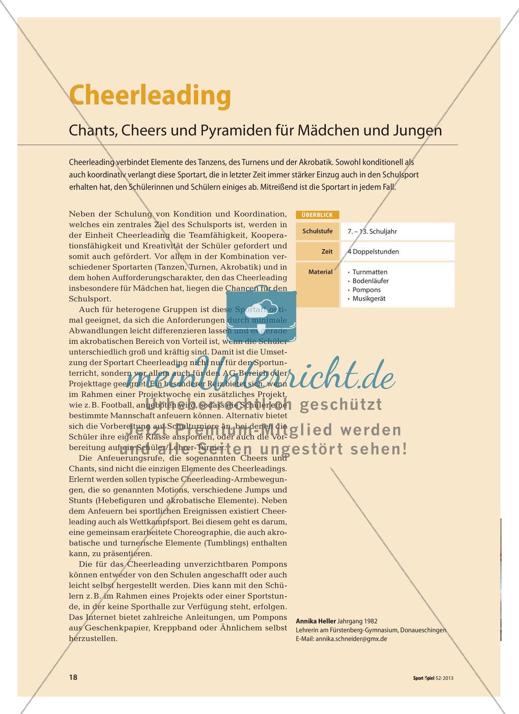 Cheerleading - Chants, Cheers und Pyramiden für Mädchen und Jungen Preview 1