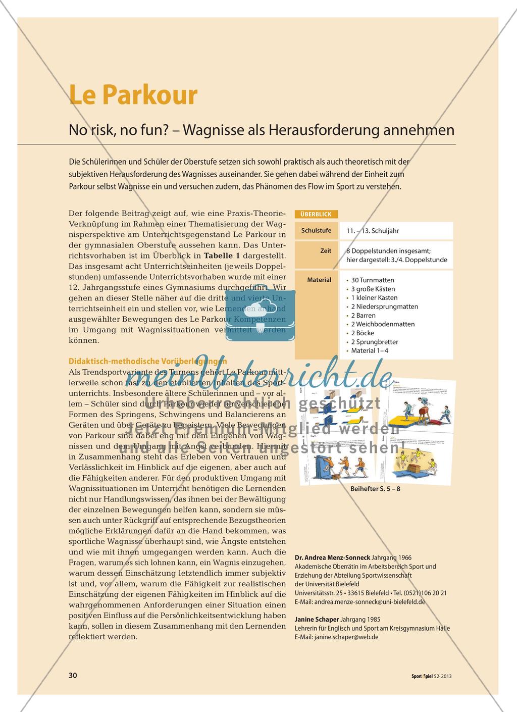 Le Parkour: No risk, no fun? – Wagnisse als Herausforderung annehmen Preview 1