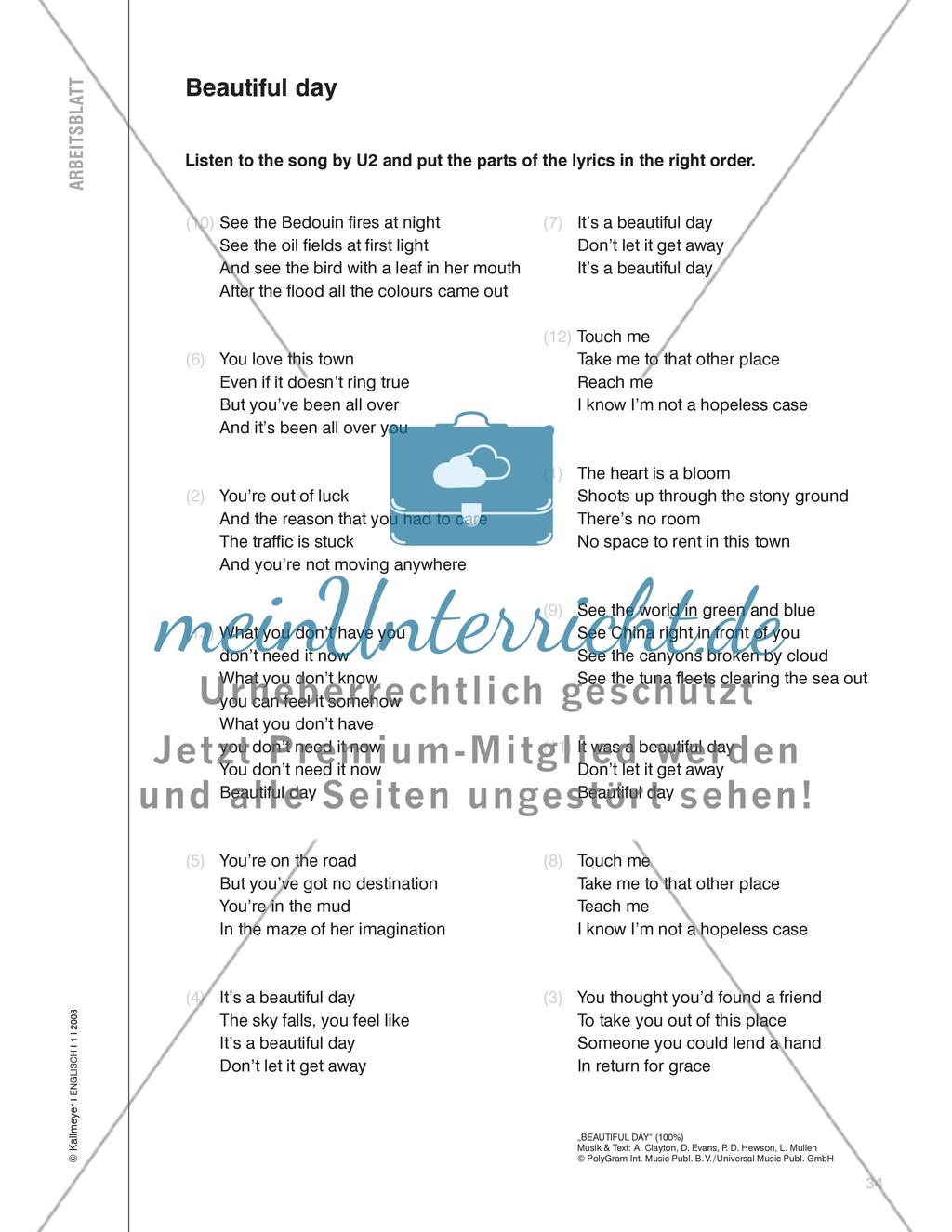Beautiful Day - Einen Popsong von U2 interpretieren Preview 3
