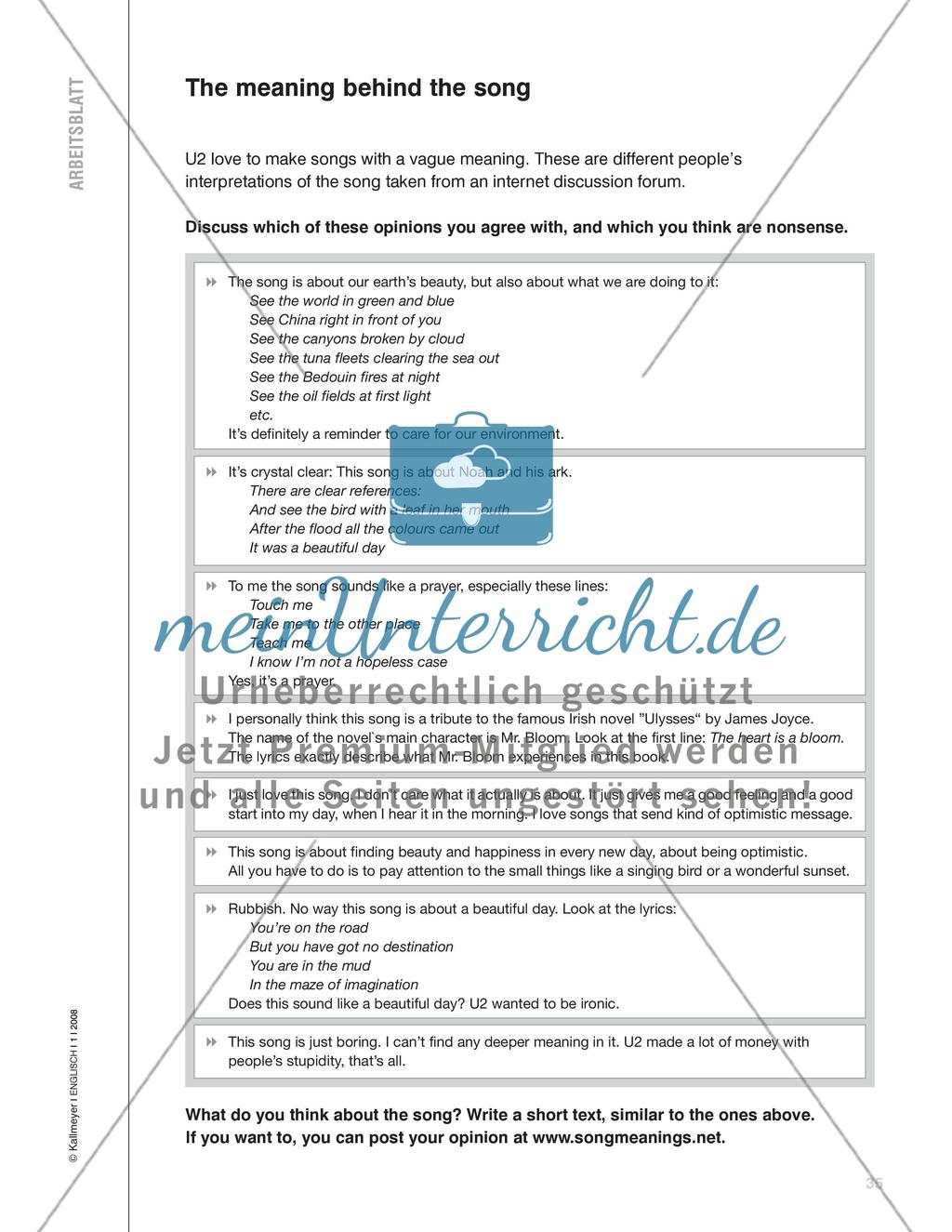 Beautiful Day - Einen Popsong von U2 interpretieren Preview 4