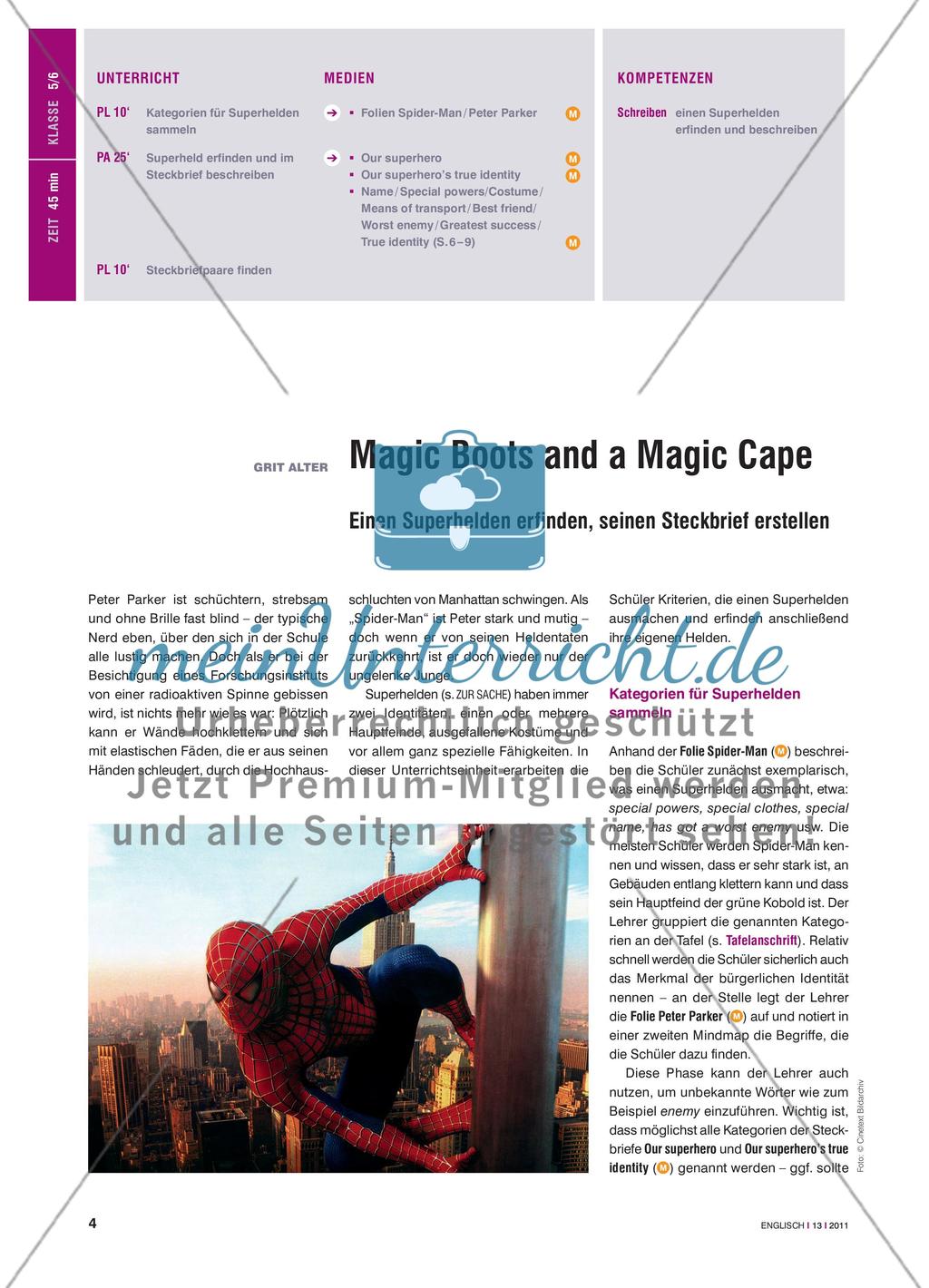Magic Boots and a Magic Cape - Einen Superhelden erfinden, seinen Steckbrief erstellen Preview 1