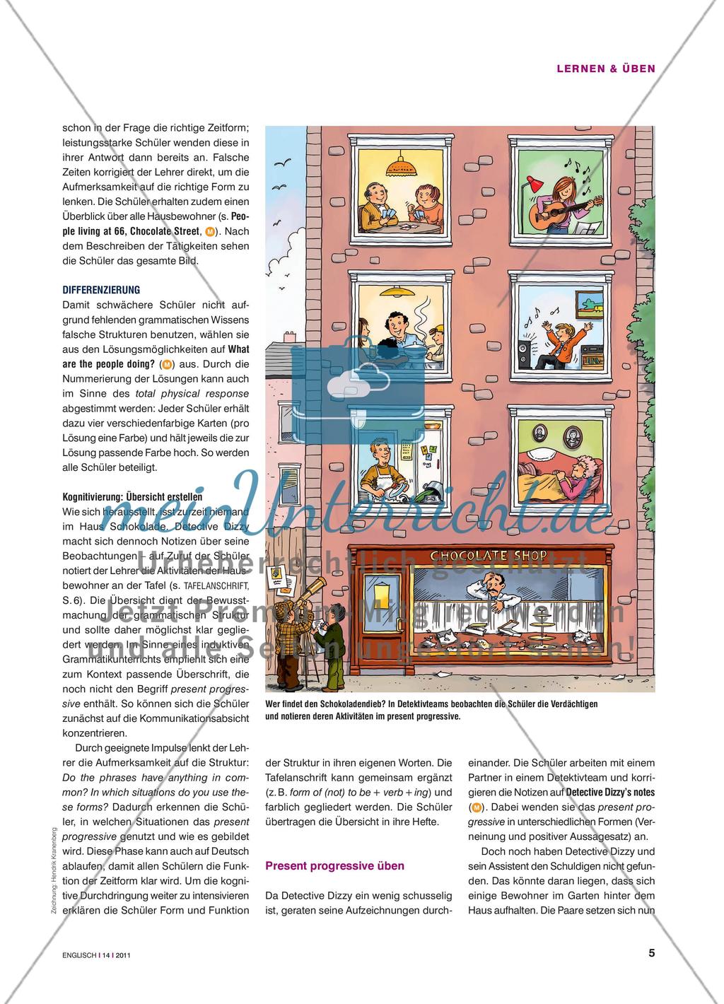Nobody Is Eating Chocolate … - Beobachtungen im present progressive formulieren Preview 2