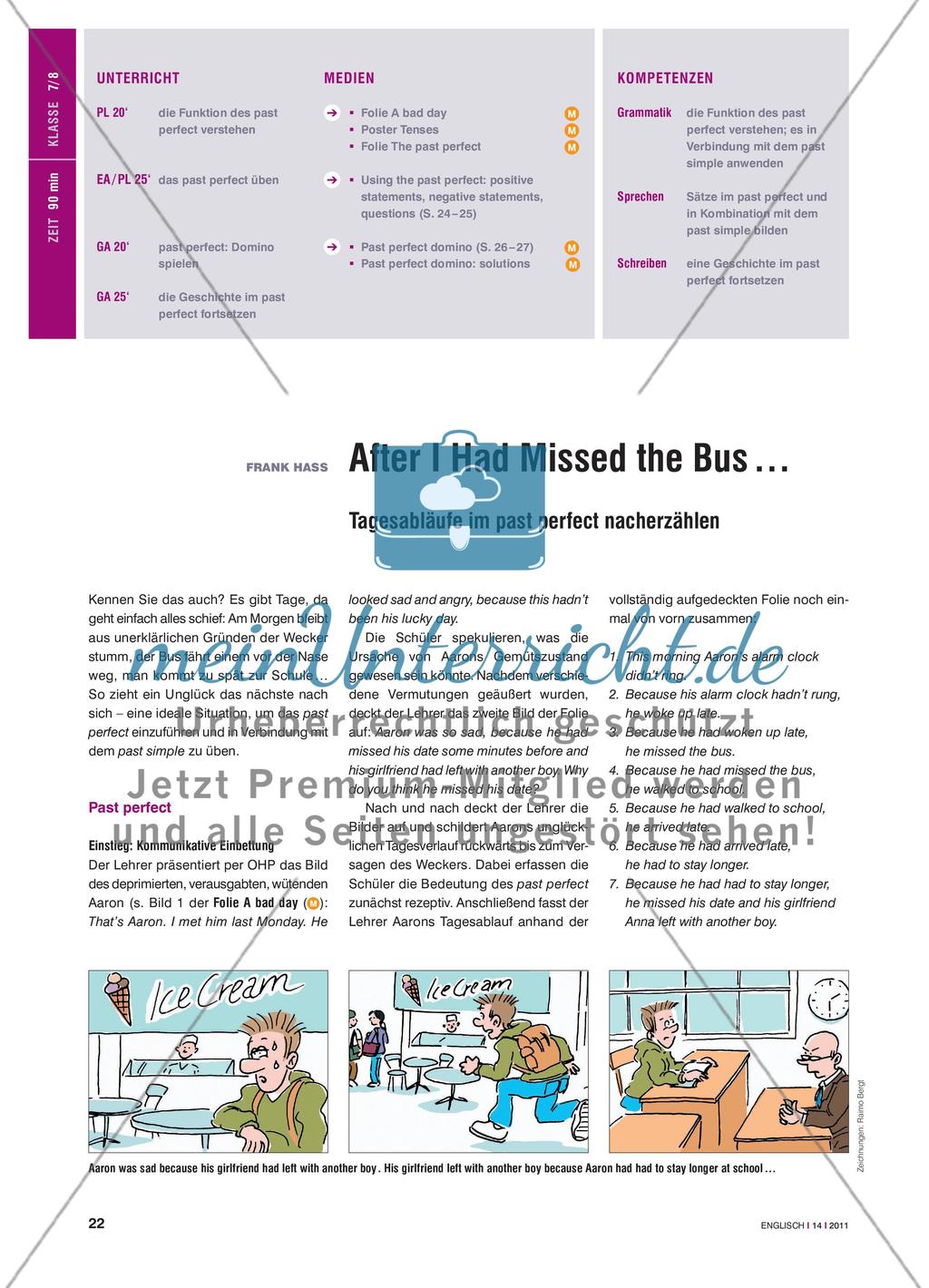 After I Had Missed the Bus … - Tagesabläufe im past perfect nacherzählen Preview 1