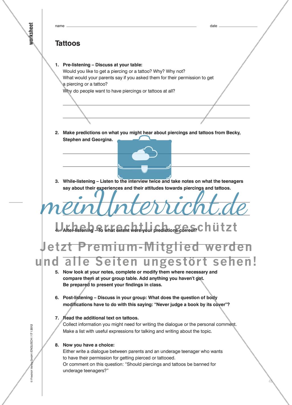 Lernaufgabe zum Hörverstehen Preview 2