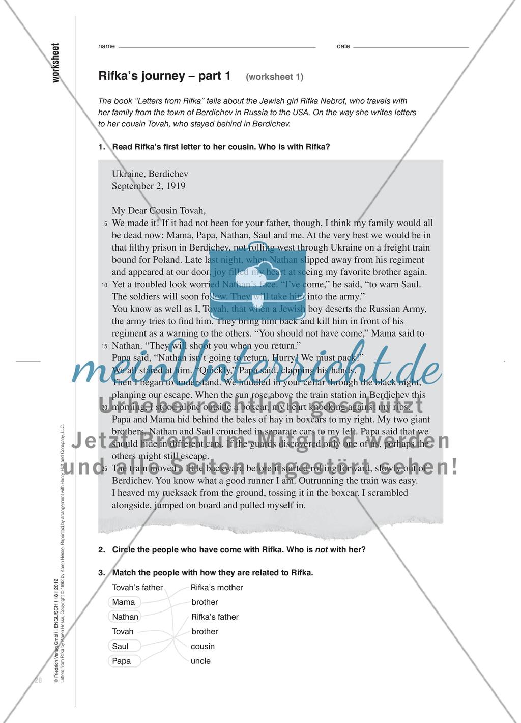 Letters from Rifka - Auszüge aus einem Jugendroman lesen Preview 7