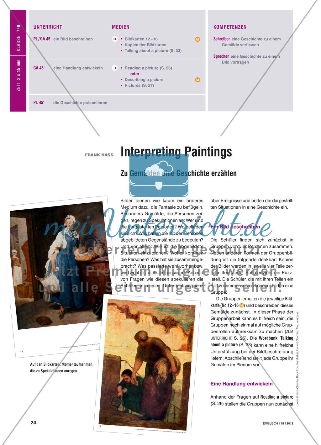 Interpreting Paintings - Zu Gemälden eine Geschichte erzählen Preview 1