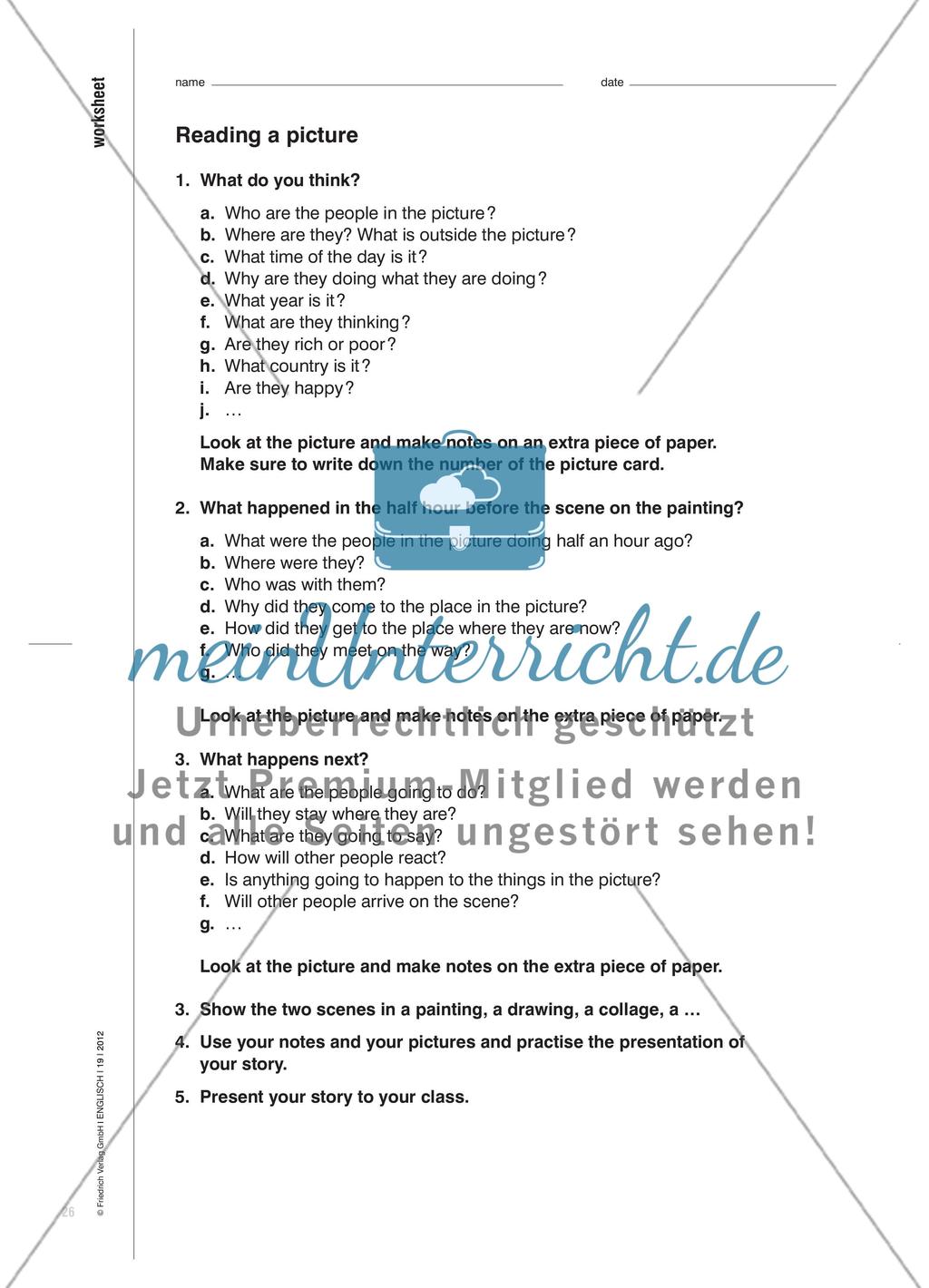 Interpreting Paintings - Zu Gemälden eine Geschichte erzählen Preview 3