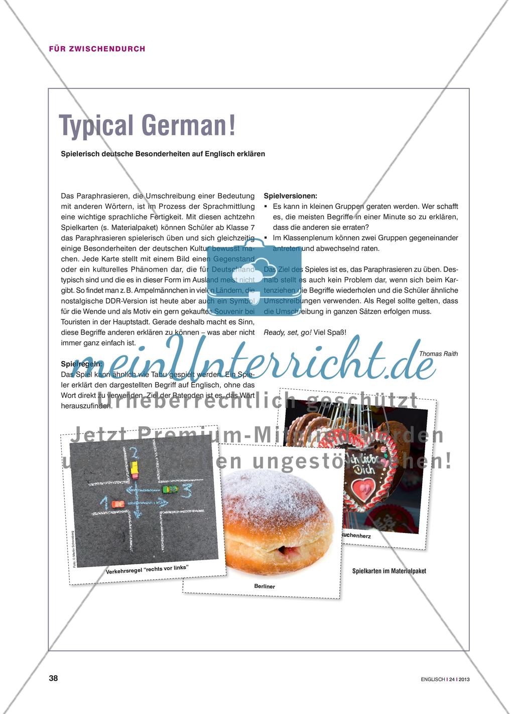 Typical German ! - Spielerisch deutsche Besonderheiten auf Englisch erklären Preview 1
