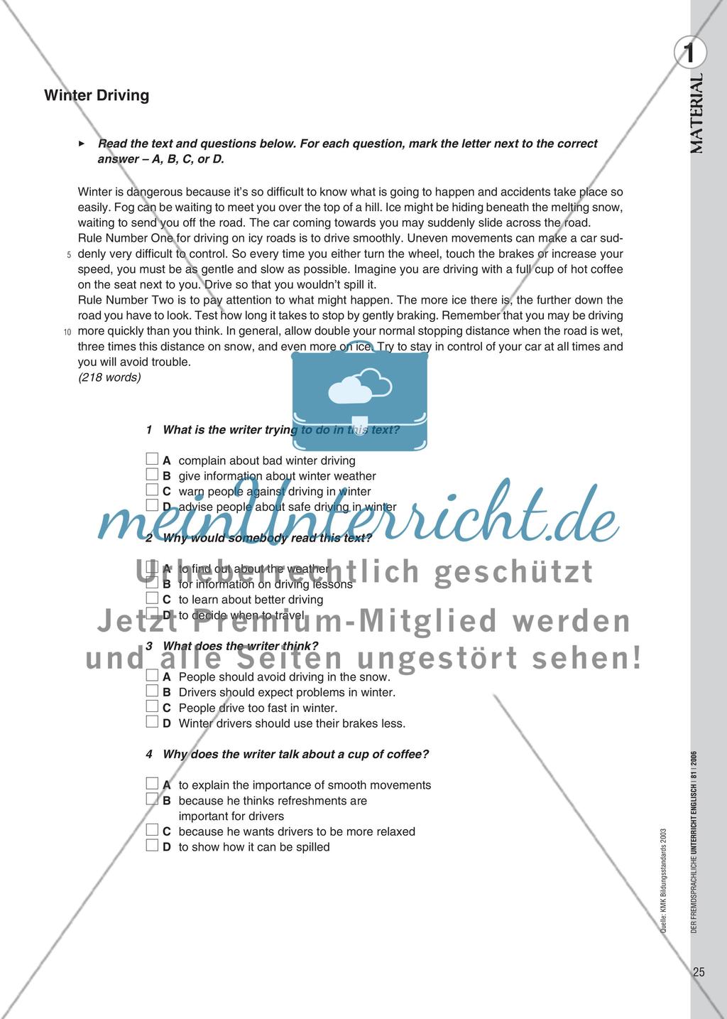 Road works ahead! - Die Aufgabenbeispiele der Bildungsstandards Preview 2