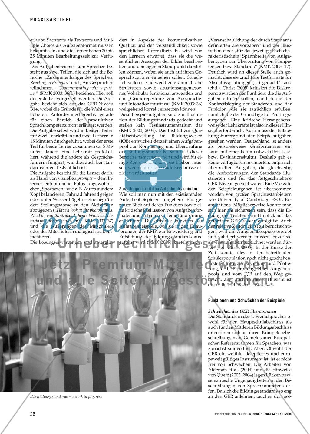 Road works ahead! - Die Aufgabenbeispiele der Bildungsstandards Preview 3