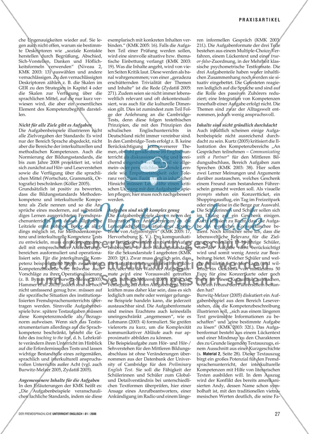 Road works ahead! - Die Aufgabenbeispiele der Bildungsstandards Preview 4