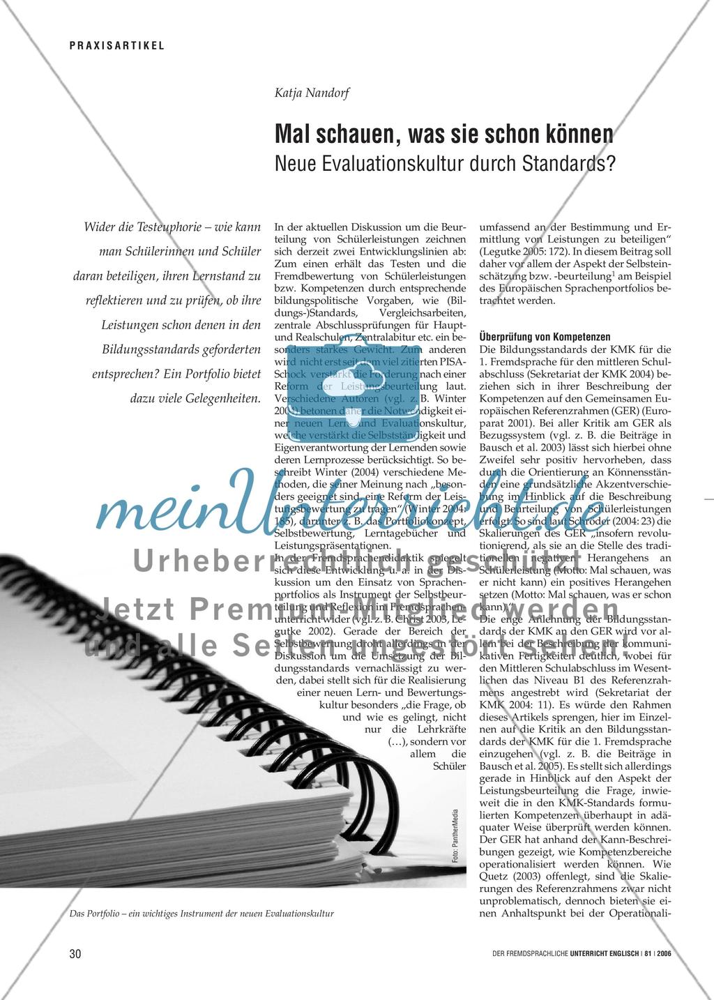 Mal schauen, was sie schon können - Neue Evaluationskultur durch Standards? Preview 1