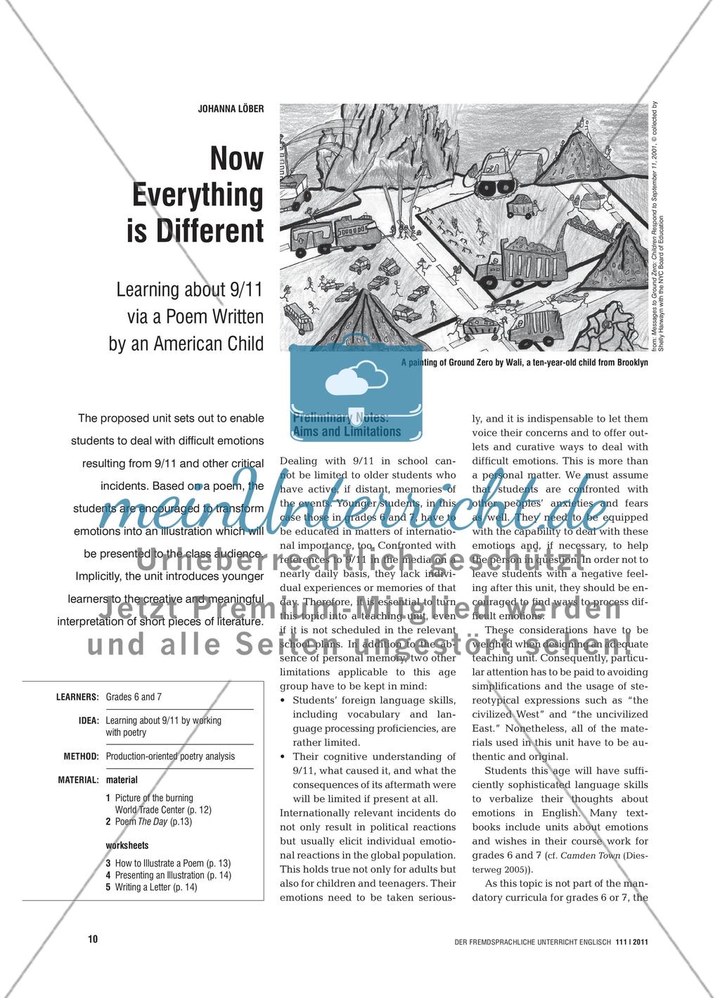 Now Everything is Different - Learning about 9/11 via a Poem Written by an American Child Preview 1