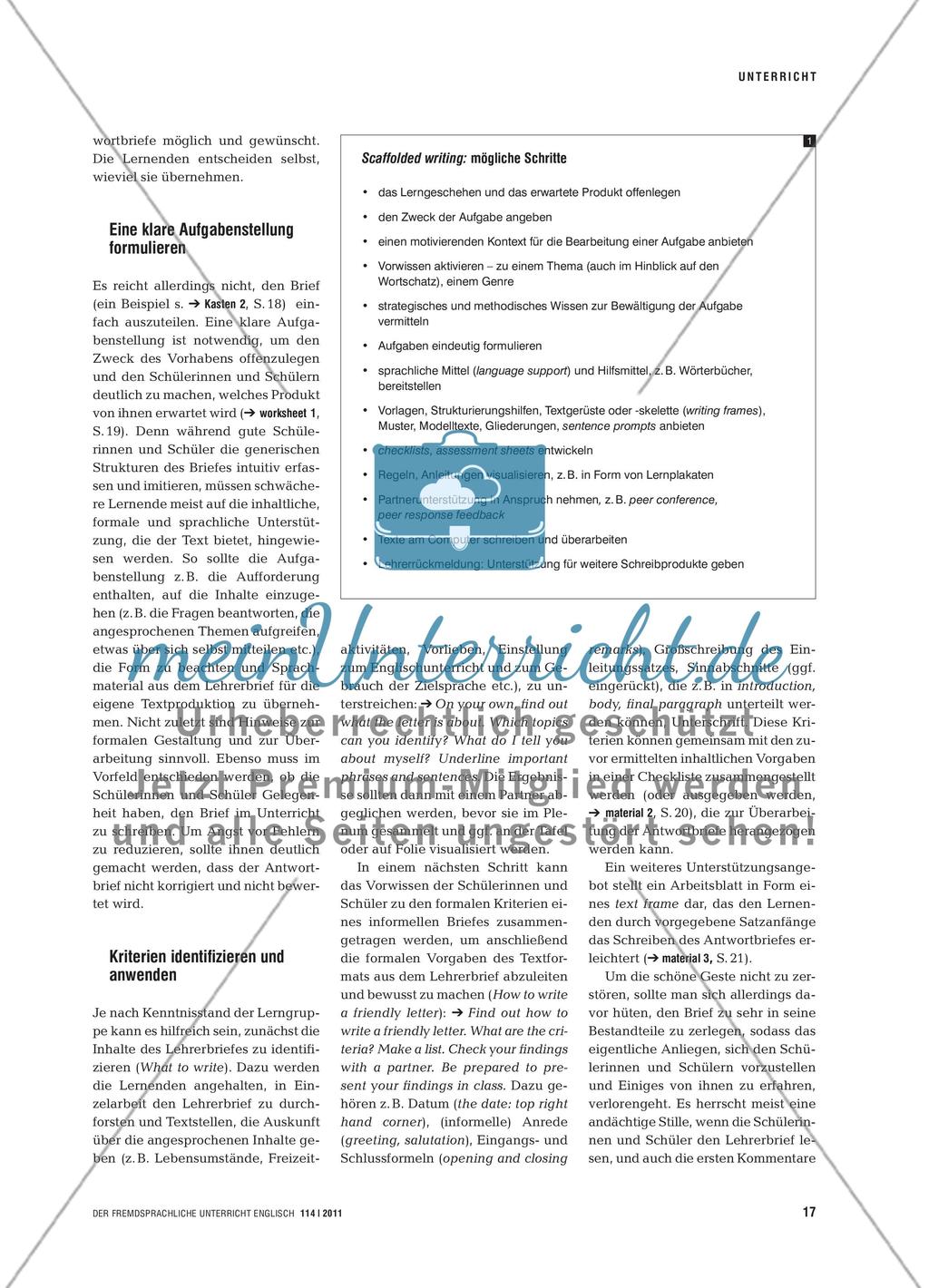 Dear New Class - Scaffolded Writing: Einen Brief schreiben Preview 2