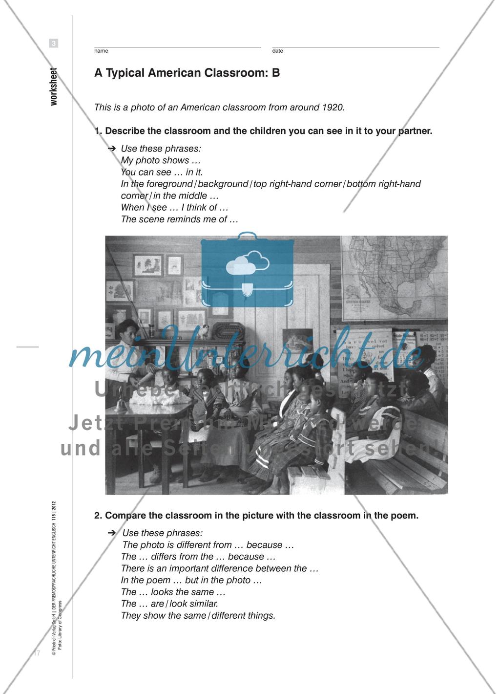 What Makes A Classroom Tick - Schulsituationen anhand eines Gedichts vergleichen Preview 6