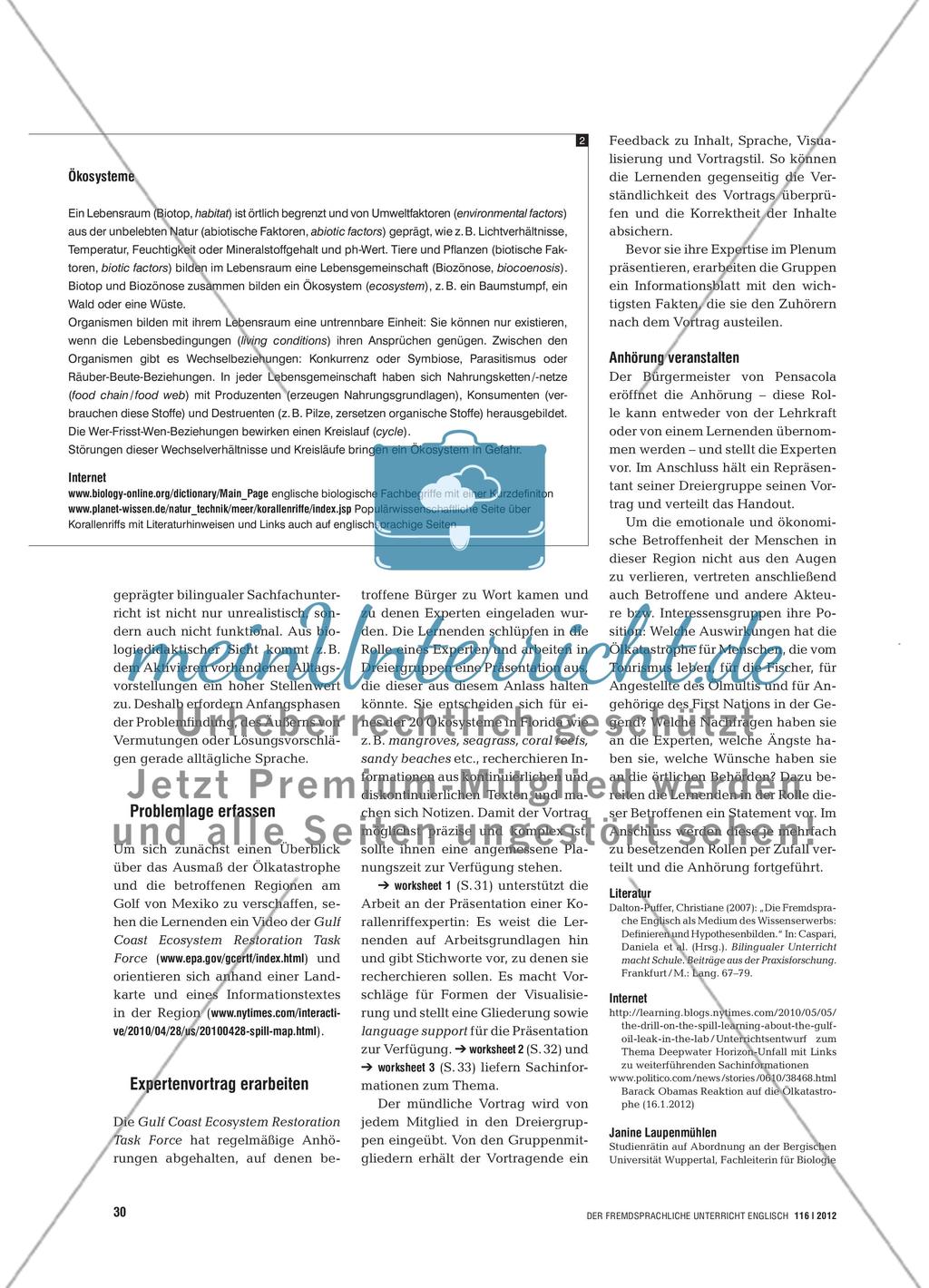 The Day After the Oil Spill - Sprechaufgaben für den bilingualen Biologieunterricht stellen Preview 3