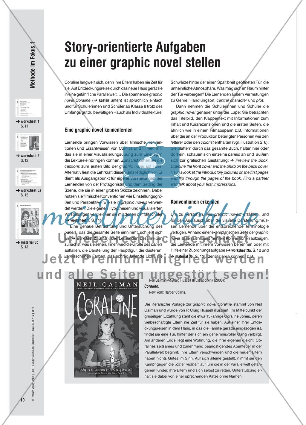 Story-orientierte Aufgaben zu einer graphic novel stellen Preview 1