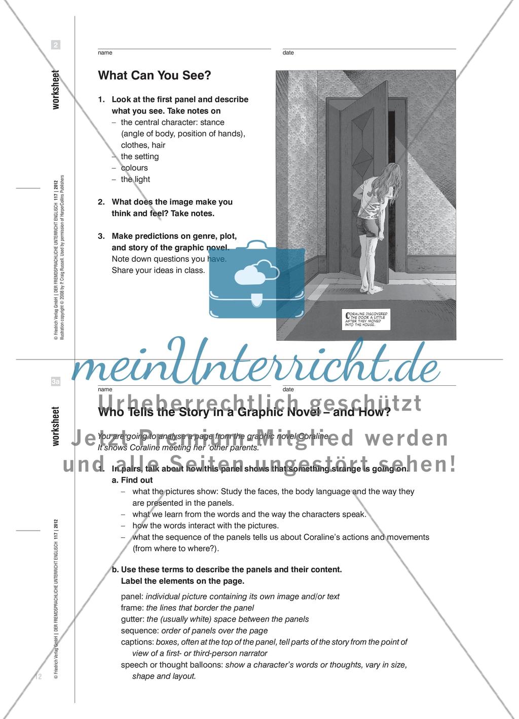 Story-orientierte Aufgaben zu einer graphic novel stellen Preview 3