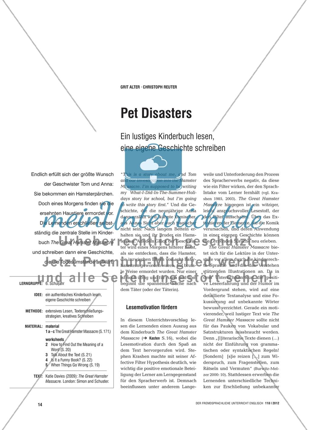 Pet Disasters - Ein lustiges Kinderbuch lesen, eine eigene Geschichte schreiben Preview 1