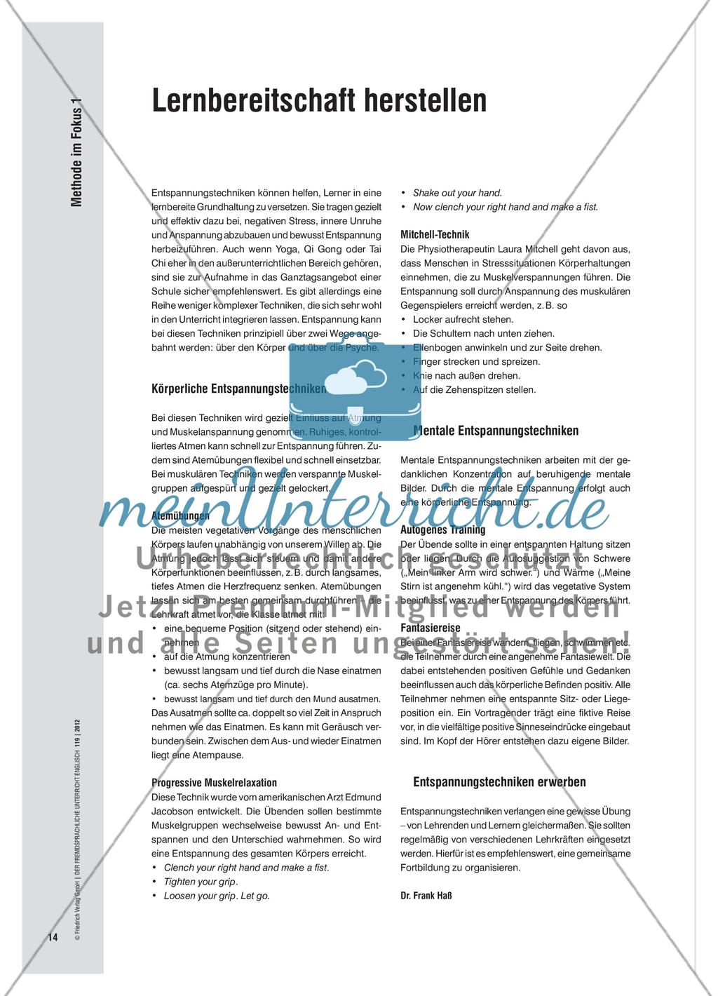Lernbereitschaft herstellen Preview 1