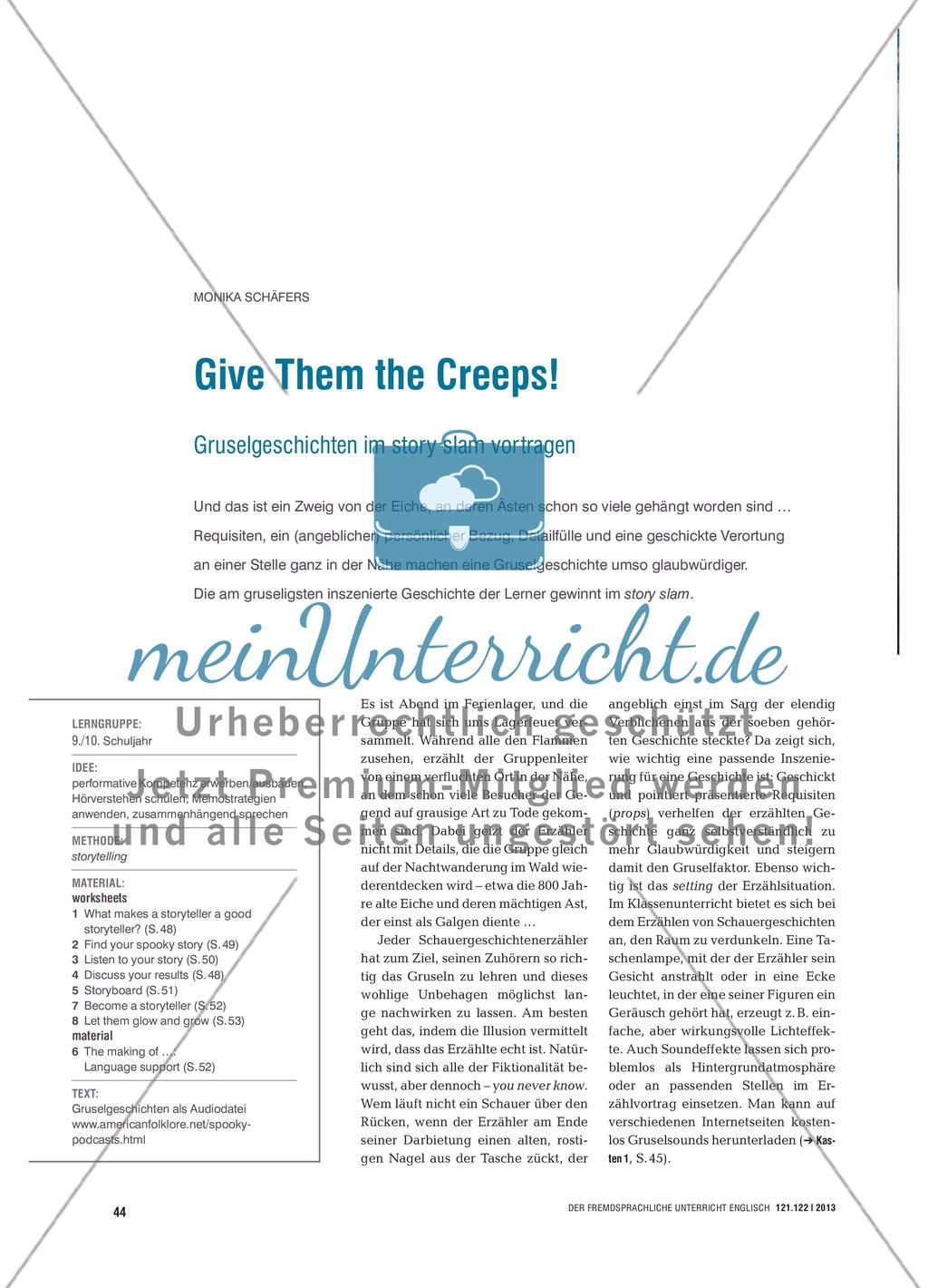 Give Them the Creeps! - Gruselgeschichten im story slam vortragen Preview 1