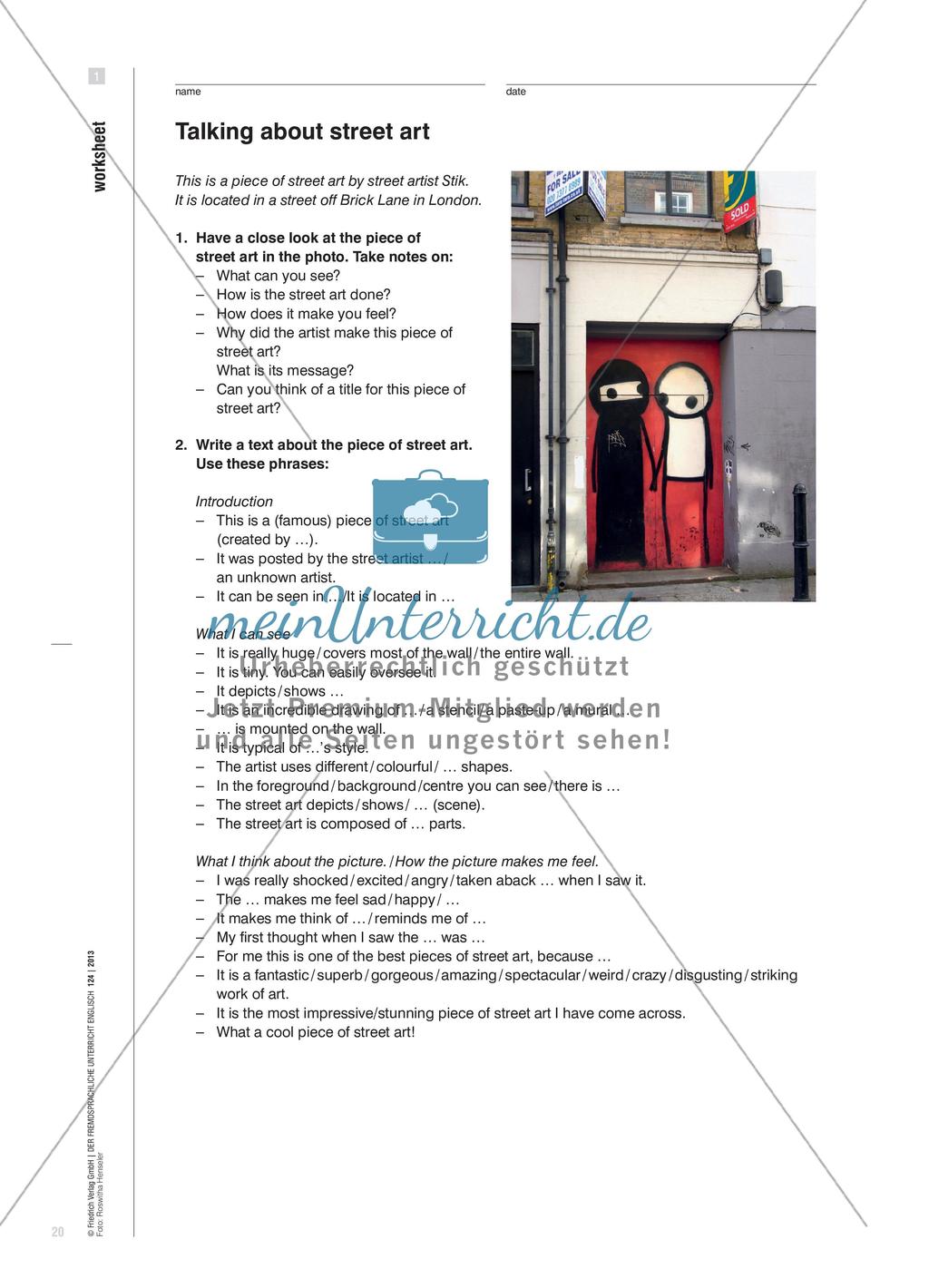 Exit Through the Classroom - Eine street art-Ausstellung gestalten, kommentieren und bewerben Preview 5