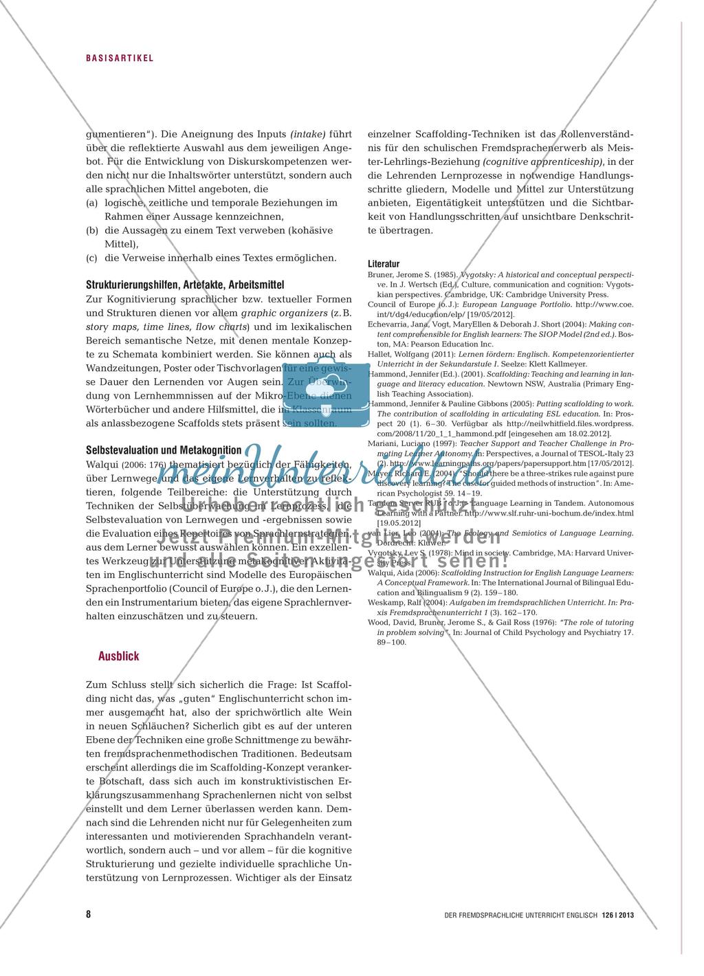 Scaffolding - Unterstützung für das selbstgesteuerte Lernen im Englischunterricht Preview 7