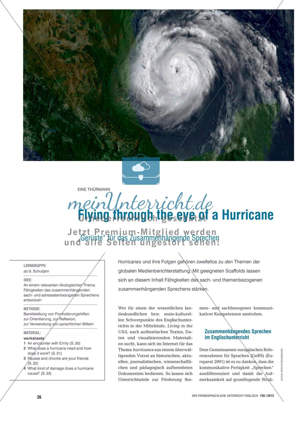 Flying through the eye of a Hurricane - „Gerüste“ für das Zusammenhängende Sprechen Preview 1